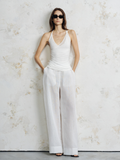White Sleeveless Halter Neck T-Shirt