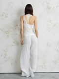 White Sleeveless Halter Neck T-Shirt
