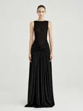 Black Mesh Dress with Twisted Waist SN