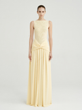 SN Yellow Mesh Dress with Twisted Waist