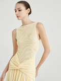 SN Yellow Mesh Dress with Twisted Waist