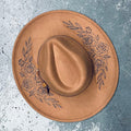 Vegan Felt Hat - XL Brim - Rose Crown
