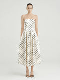 Amélie Polka Dot Satin Dress