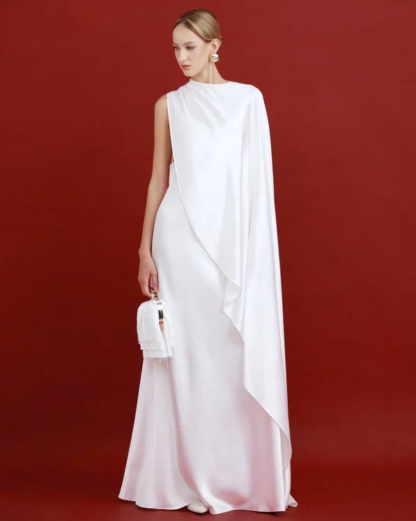 Aurelia Satin Drape Gown