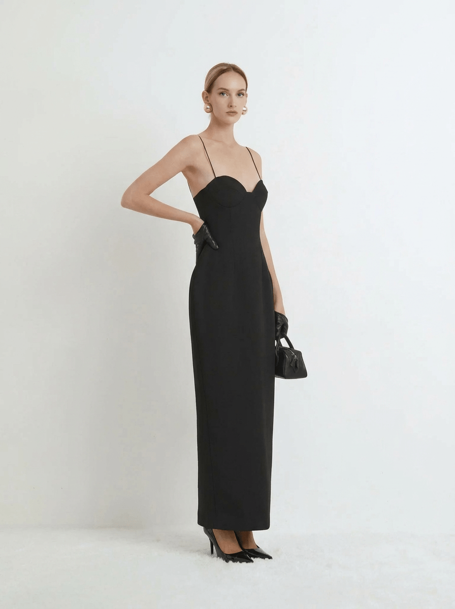 Noir Contour Midi Dress