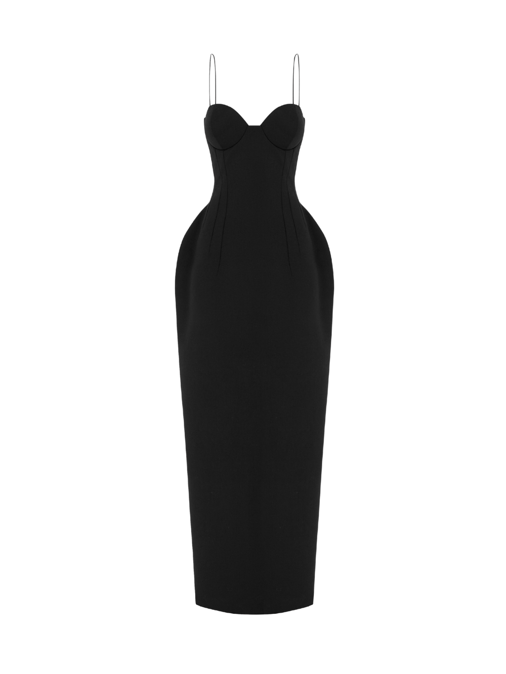 Noir Contour Midi Dress