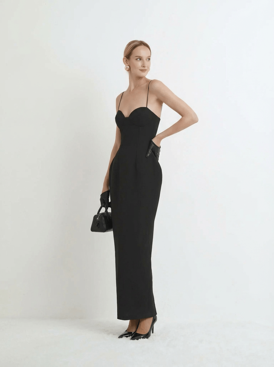 Noir Contour Midi Dress