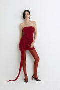 The Crimson Drape Mini Dress