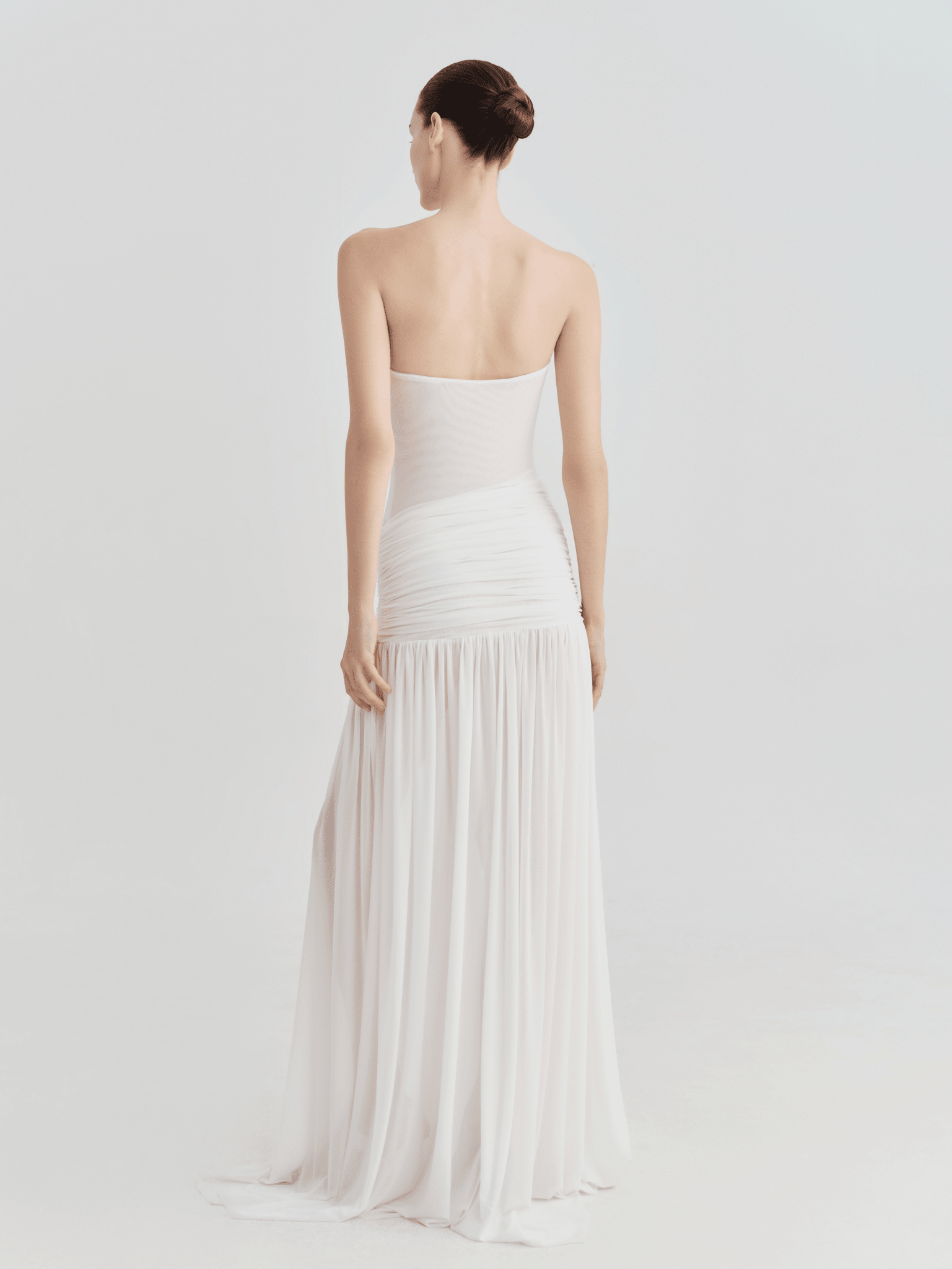 The Victoria Strapless Ruched Maxi Dress
