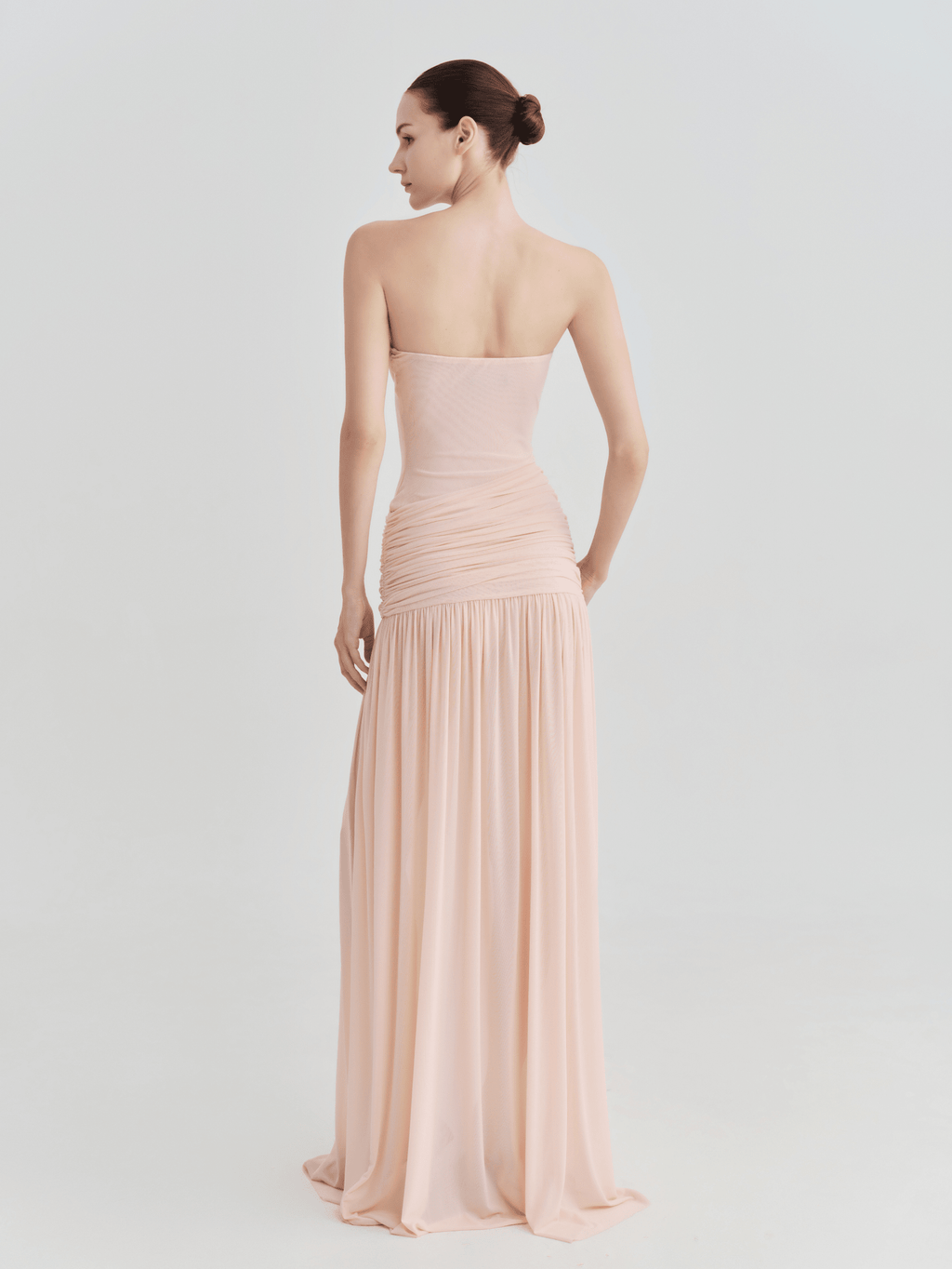 The Victoria Strapless Ruched Maxi Dress