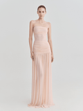 The Victoria Strapless Ruched Maxi Dress