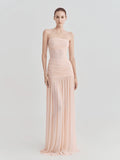The Victoria Strapless Ruched Maxi Dress